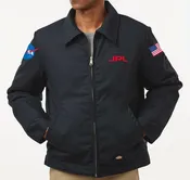 Dickies Men's Insulated Industrial Eisenhower Jacket TJ55 Black - JPL + NASA Patches