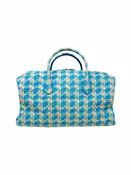 Bottega Veneta Aqua/Ivory WDB! '08 'Boston' Intrecciato Top Handle Bag