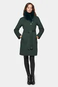 City Coat with Fur, Hunter Green