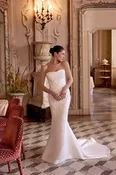 3D Floral Silk Fit-And-Flare Wedding Dress With Detachable Overskirt