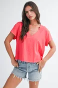 Box Crop V Tee - Multiple Colors