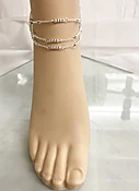 Anklet 3 Row Chain W/ Beads