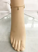 Anklet W/ Chain &amp; Crystal Drops