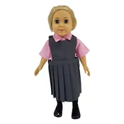 18" Doll Uniform - Grey Wool Jumper with Shirt