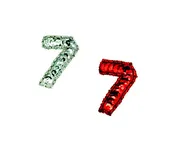 1.75” Number 7 Appliqué - Choice of Red/Silver Sequins/Beads