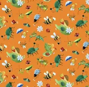 Adorable Garden Bug Print in 100% cotton made by Elizabeth Studios — The Broadway Silk Store