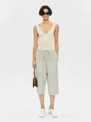 Cropped Drawstring Pant in Stone