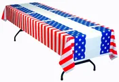 American Flag Table Cover - 54” x 108” Patriotic Tablecloth for 4th of July, BBQs, and Celebrations - Durable & Waterproof
