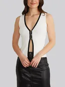 Abby: Tipping Button Front Vest