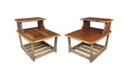 Vintage Walnut Step Tables by Bassett Furniture
