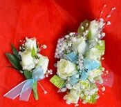 BLUE CORSAGE AND BOUTONNIERE-4F & 4G
