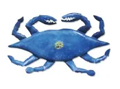 Blue "Uncooked" Crab Sculpture