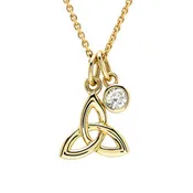 14kt Gold and Lab Diamond Claddagh Necklace