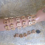 scrabble tile bracelet: loved