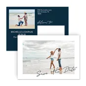 Angled Script - Save the Date Postcard