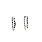 0.70 ct Natural Sapphire and Diamond Hoop Earrings — Hakimi Gem