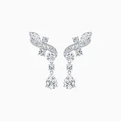 Adonis Rose climber earrings in white gold