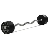 100 LB EZ Curl Fixed Urethane Barbell
