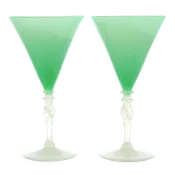 #20789 - 12 Steuben Art Deco Jade and Alabaster Water Goblets
