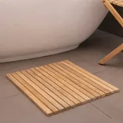 Bahama Teak Shower and Bath String Mat with Rubber Footing 19.6″ x 19.6″