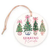 4" Round Ornament-Blush & Baubles Sebring Florida: White/Regular