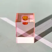 Cube Candle Holder in Pink