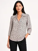 3/4 Sleeve Chiffon Print Top