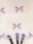 Cotswold Co Designs – Purple Bow Needlepoint Canvas (2" x 3") – 18 Mesh