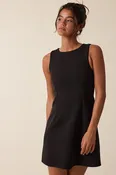 Boat Neck Sleeveless A-Line Mini Dress