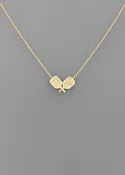 Gold Pickleball Necklace – Dainty Pickleball Paddle Pendant Jewelry for Women