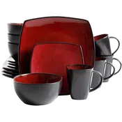 Soho Lounge Square 16-Piece Dinnerware Set - Red