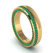 1.2Ct Emerald Double Halo Wedding Band - Lux No. 4