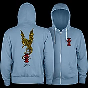 Powell Peralta Andy Anderson Hydrant Lightweight Zip Hoodie Misty Blue