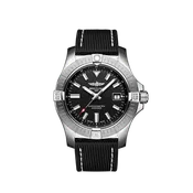 Breitling Avenger 43MM in Stainless Steel with Black Dial on a Black Strap with Tang Buckle
