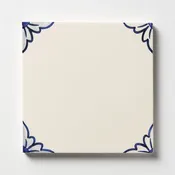 249a2 Gelosia Blanc Blue Glazed Ceramic Tile 6×6