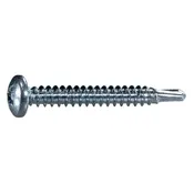 #10-16 X 1-1/2 Zinc Plated Steel Phillips Pan Head Self-drilling Screws - 10 Count