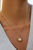 Astoria Sun Pendant Chain Necklace