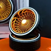 1/18 SUPER SPOKES GOLD LOWRIDER Wheels OCTOS K/O & LOW PRO WW Tire Set
