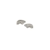 14k White Gold Baby Bear Pave Earrings