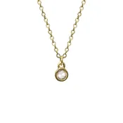 18K Gold Double-Sided Two 4mm Rose Cut Natural Diamond Pendant with a Pave Edge