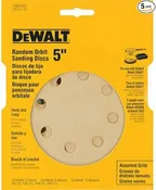 DEWALT 5 In. Hook & Loop Random Orbit Sandpaper Assortment (5-Piece)