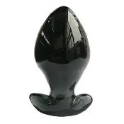 2.5" Wide Toy | Big Black Classic Glass Plug