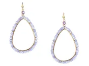 14K Yellow Gold Amethyst and Tanzanite Bead Pierced Drop Earrings