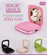 4000mAh Portable Charger Compact External Battery Built-in Mirror Power Bank Easy for Women Makeup with LED Indicator for iPhone and Android Cell phone and Tablets- Assorted Colors