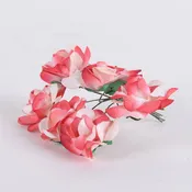 12 Paper Flowers Red w. White Paper Flowers (6x12)