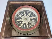 19th Century Wood Bowl Ship's Compass by Samuel Thaxter of Boston