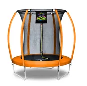 Machrus Moxie Pumpkin-Shaped Outdoor Trampoline Set with Premium Top-Ring Frame Safety Enclosure, 6 FT
