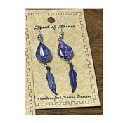 Acrylic Indian Feather Blue Earring