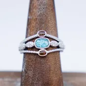 Luxury BOHO Stacked Sterling Silver With Diamonds Ring