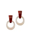Alba Chunky Dangle Earrings - Pink/Red